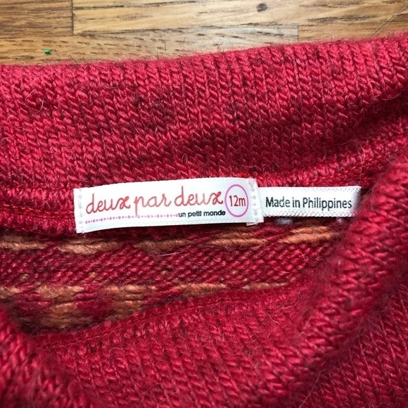 🎉3 For 15$🎉Multicolored Knitted Sweater With Flowers And Tassels Size 12 M - Picture 5 of 6